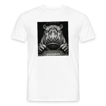 Hippopotamus Radar Control Speed Cameras - Men's T-Shirt - white - Front - AI Model Male 178 dark (178cm)