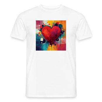Vivid Heart Graffiti - Men's T-Shirt - white - Front - AI Model Male 178 dark (178cm)