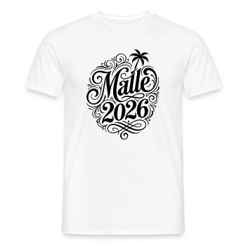 Malle 2026 Palme Mallorca - Männer T-Shirt - Weiß - Vorne - AI Model Male 178 dark (178cm)