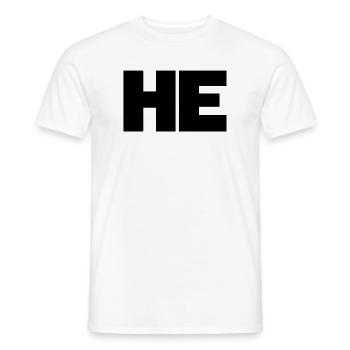 NE – НЕ / NO – The universal no - Men's T-Shirt - white - Front - AI Model Male 178 dark (178cm)