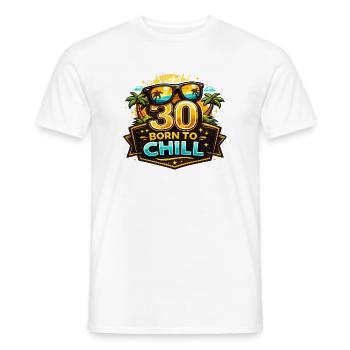 30 Born to Chill Beach Design - Men's T-Shirt - white - Front - AI Model Male 178 dark (178cm)