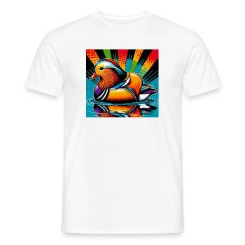 Mandarin duck - Men's T-Shirt - white - Front - AI Model Male 178 dark (178cm)