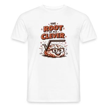 The Root of All Wisdom | Math Teacher Nerd - Men's T-Shirt - white - Front - AI Model Male 178 dark (178cm)