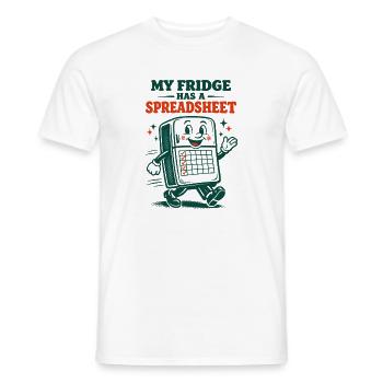 Kühlschrank mit Tabelle | Meal Prep Humor - Männer T-Shirt - Weiß - Vorne - AI Model Male 178 dark (178cm)