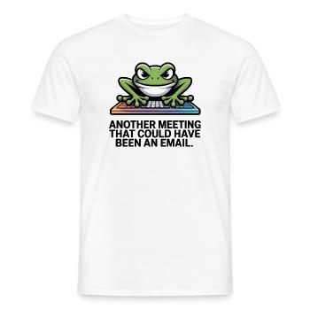 Frosch Tastatur Meme – Meeting statt E-Mail - Männer T-Shirt - Weiß - Vorne - AI Model Male 178 dark (178cm)