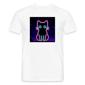 Neon Cat – Pixel Vibes für Gamer & Nerds - Männer T-Shirt - Weiß - Vorne - AI Model Male 178 dark (178cm)