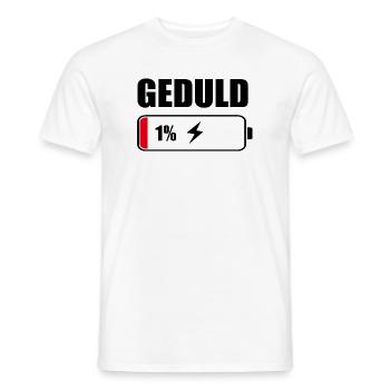 Geduld 1% Akku – Cooles Sarkasmus Design Geschenk - Männer T-Shirt - Weiß - Vorne - AI Model Male 178 dark (178cm)