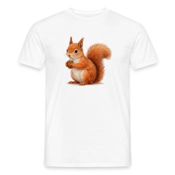 Écureuil avec illustration de gland - T-shirt homme - blanc - Devant - AI Model Male 178 dark (178cm)