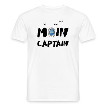 Moin Captain Meer Möwe See Reise Seefahrt - Männer T-Shirt - Weiß - Vorne - AI Model Male 178 dark (178cm)