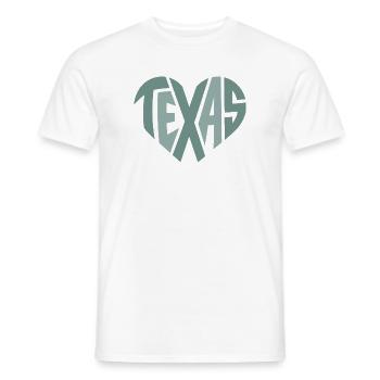 Texas Typography Geometric Heart - Men's T-Shirt - white - Front - AI Model Male 178 dark (178cm)