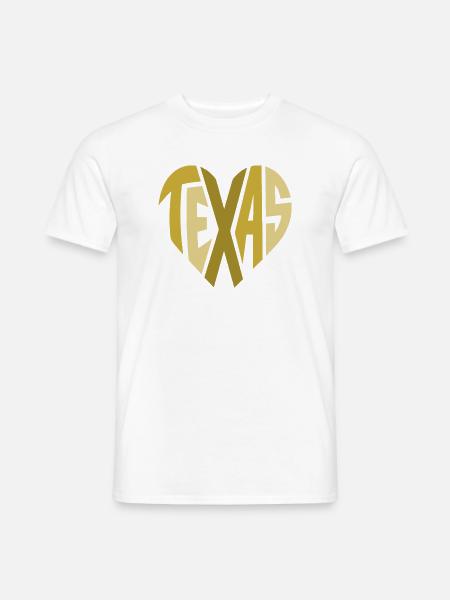 Texas Heart Typography - Men's T-Shirt - white