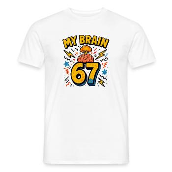 Six Seven Italian Brainrot Brain Humor Meme Funny - Men's T-Shirt - white - Front - AI Model Male 178 dark (178cm)