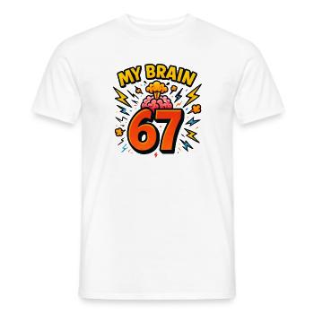 Six Seven Italian Brainrot Brain Humor Meme Funny - Men's T-Shirt - white - Front - AI Model Male 178 dark (178cm)