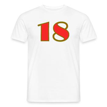 18. 18 JAHRE ALT. 18-JÄHRIGES JUBILÄUM. 18. GEBURTSTAG. - Männer T-Shirt - Weiß - Vorne - AI Model Male 178 dark (178cm)