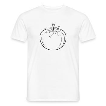 Tomato outline - Men's T-Shirt - white - Front - AI Model Male 178 dark (178cm)