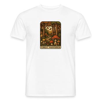 Forest Wanderer Mushroom Trail Autumn Forest - Men's T-Shirt - white - Front - AI Model Male 178 dark (178cm)