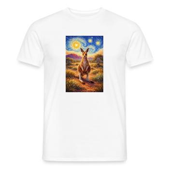Kangaroo under Starry Night - Men's T-Shirt - white - Front - AI Model Male 178 dark (178cm)