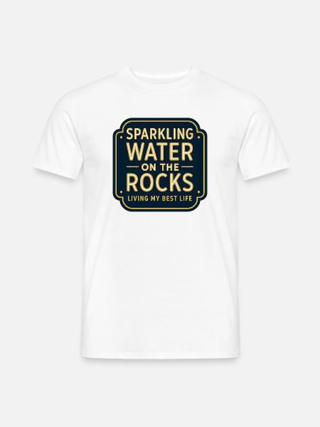 Sparkling water on rocks neon - Men's T-Shirt - white