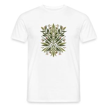 Feuilles Mandala Vert - T-shirt homme - blanc - Devant - AI Model Male 178 dark (178cm)