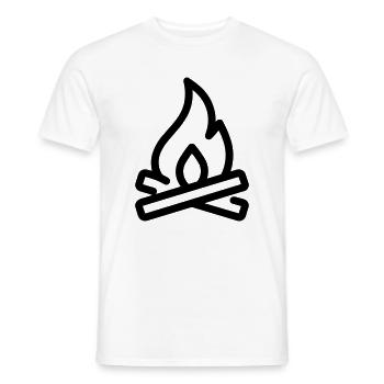 Lagerfeuer - Männer T-Shirt - Weiß - Vorne - AI Model Male 178 dark (178cm)