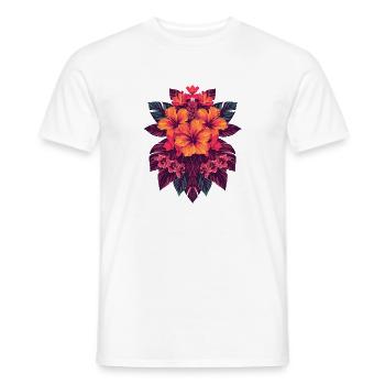 Tropische Hibiskus-Blumenpracht - Männer T-Shirt - Weiß - Vorne - AI Model Male 178 dark (178cm)