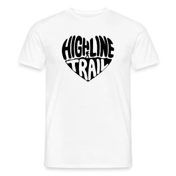 Highline_Trail_Herz_zweiteilig_schwarz - Men's T-Shirt - white - Front - AI Model Male 178 dark (178cm)
