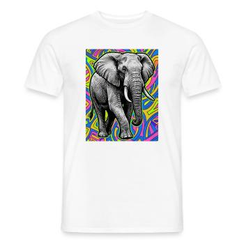 Elefant - Männer T-Shirt - Weiß - Vorne - AI Model Male 178 dark (178cm)