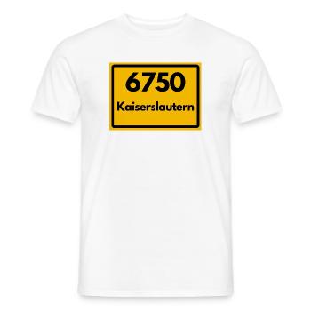 ALTE POSTLEITZAHL PLZ RETRO 6750 KAISERSLAUTERN  - Männer T-Shirt - Weiß - Vorne - AI Model Male 178 dark (178cm)
