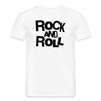 Rock and Roll Bold Typography T-Shirt - Männer T-Shirt - Weiß - Vorne - AI Model Male 178 dark (178cm)