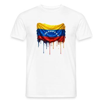 Venezuela Tropfenflagge - Männer T-Shirt - Weiß - Vorne - AI Model Male 178 dark (178cm)