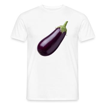 Aubergine, Eggplant Veggie Vegan GeschenkIdee - Männer T-Shirt - Weiß - Vorne - AI Model Male 178 dark (178cm)