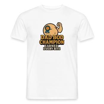 Champion du corps de papa – Mérité chaque bouchée Drôle de Shir - T-shirt homme - blanc - Devant - AI Model Male 178 dark (178cm)