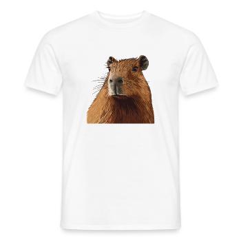 Portrait câlin de Capybara - T-shirt homme - blanc - Devant - AI Model Male 178 dark (178cm)
