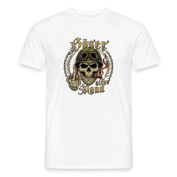 Böser alter Mann Biker Totenkopf Vintage - Männer T-Shirt - Weiß - Vorne - AI Model Male 178 dark (178cm)