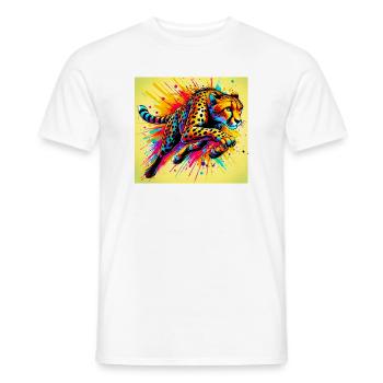 Gepard - Männer T-Shirt - Weiß - Vorne - AI Model Male 178 dark (178cm)