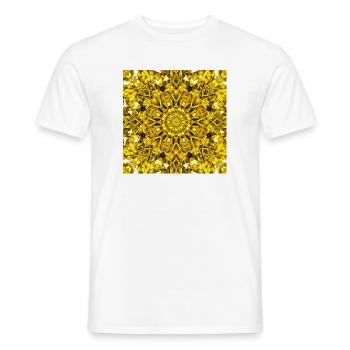 Yellow mandala radial pattern - Men's T-Shirt - white - Front - AI Model Male 178 dark (178cm)
