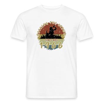 60. Geburtstag Rocking the crowd SNG 05/1966 - Männer T-Shirt - Weiß - Vorne - AI Model Male 178 dark (178cm)