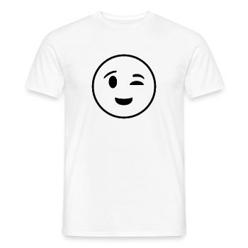 Happy face closing one eye - Men's T-Shirt - white - Front - AI Model Male 178 dark (178cm)