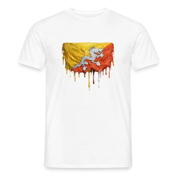 Drachen in Bhutan Flag Farbpalette - Männer T-Shirt - Weiß - Vorne - AI Model Male 178 dark (178cm)