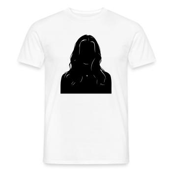 Sillouhette Frau - Männer T-Shirt - Weiß - Vorne - AI Model Male 178 dark (178cm)