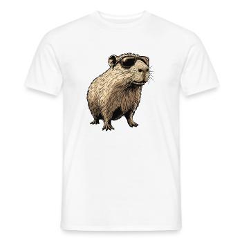 Capybara with sunglasses - Men's T-Shirt - white - Front - AI Model Male 178 dark (178cm)