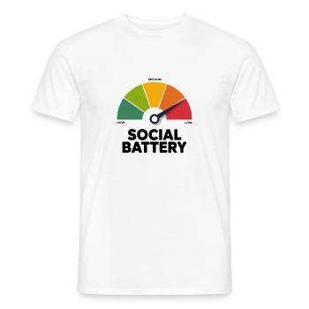 Social Low Battery - Men's T-Shirt - white - Front - AI Model Male 178 dark (178cm)