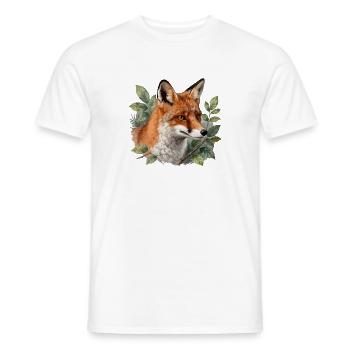 Botanical Fox - Men's T-Shirt - white - Front - AI Model Male 178 dark (178cm)