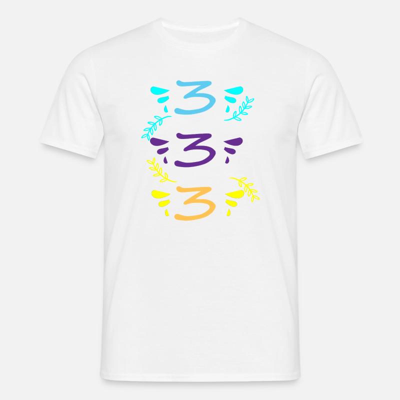 drei oder dreihundertdreiunddreißig - Männer T-Shirt - Weiß
