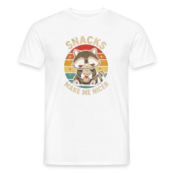 Raccoon Snacks Machen Mich Netter Waschbär Hunger - Männer T-Shirt - Weiß - Vorne - AI Model Male 178 dark (178cm)