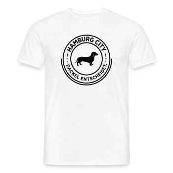 HAMBURG City Dackel entscheidet - Männer T-Shirt - Weiß - Vorne - AI Model Male 178 dark (178cm)