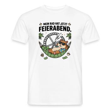 Feierabend Hamster Geld Freiheit Humor - Männer T-Shirt - Weiß - Vorne - AI Model Male 178 dark (178cm)
