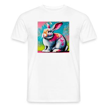 rabbit - Men's T-Shirt - white - Front - AI Model Male 178 dark (178cm)