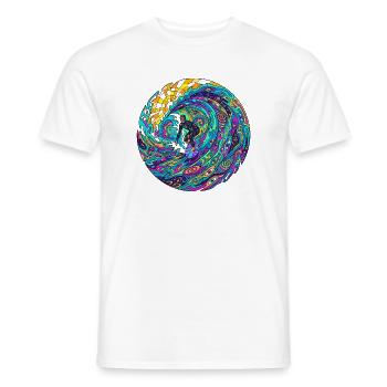 Psychedelische Surfwelle - Männer T-Shirt - Weiß - Vorne - AI Model Male 178 dark (178cm)