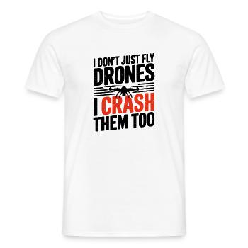 Je ne fais pas que piloter des drones, je les crashe trop drôlement. - T-shirt homme - blanc - Devant - AI Model Male 178 dark (178cm)